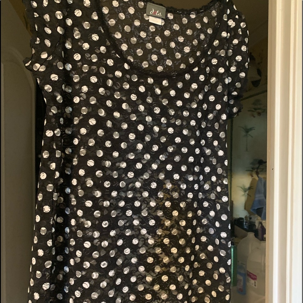 Sheer black and white top